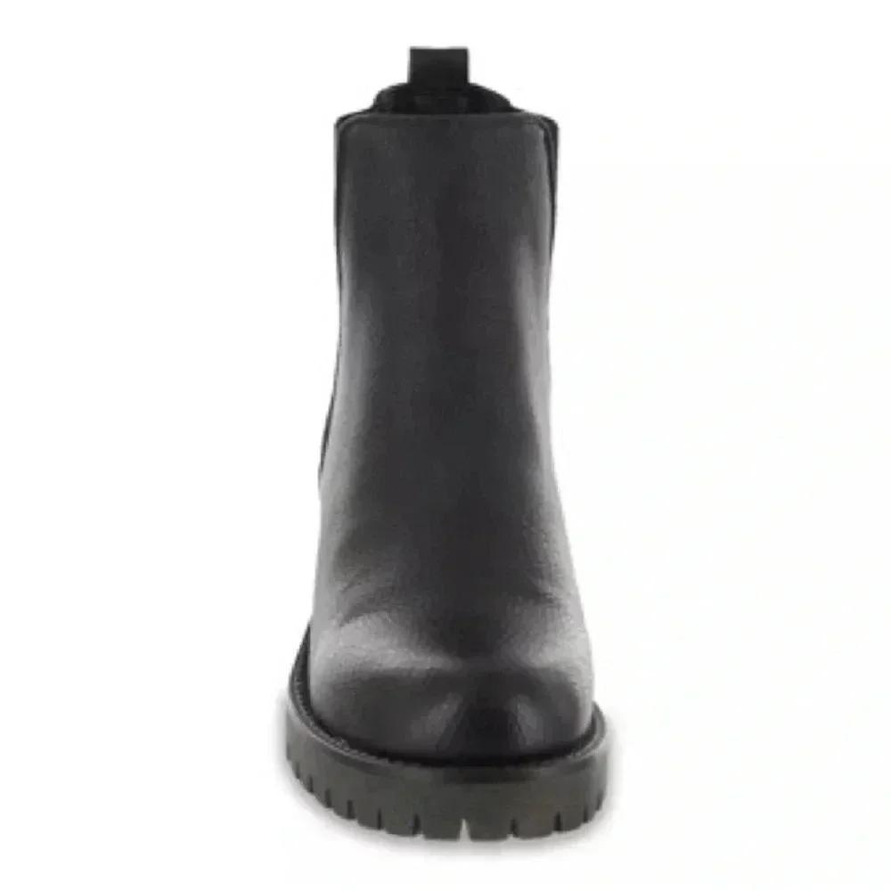 Mia Jody Chelsea Boot, Black, Women’s Heeled Leather Booties, Size 9M